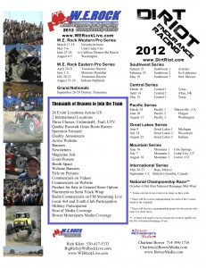 2012 Schedule werock dirt riot